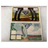 (2) EARLY G&J CALENDAR POSTCARDS X3 1/2