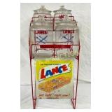 4 JAR LANCE RACK W/ SIGN, EMB. JARS W/CROSS ARROWS