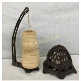 VINTAGE CAST STRING HOLDERS 6 1/2X11, 6IN