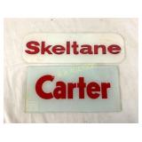 PAIR GLASS SKELTANE AND CARTER PUMP INSERTS