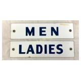 PAIR SSP MENS & LADIES RESTROOM SIGNS 10X2 1/2