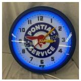 20" PONTIAC SERVICE NEON CLOCK
