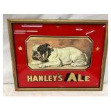 EARLY MIRRORED HANLEYS ALE SIGN 18X14