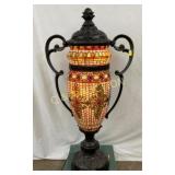 56" TALL ORNATE STAINED GLASS PARLOR FLOOR LAMP