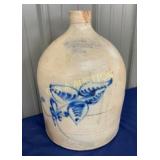 4G BLUE DECORATED JUG DOES HAVE CHIP SPOUT/BOTTOM