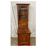 UNUSUAL OAK COMPANION CUPBOARD W/ 2 DOORS