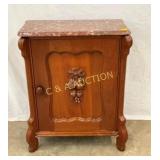 VICT WALNUT WASHSTAND W/ CHOC. MARBLE