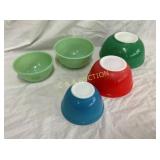 LOT OF JADITE FIREKING BOWLS AND OTHERS