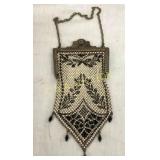 B&W VINTAGE MESH PURSE MANDALIAN MFG. CO 3 1/2X7