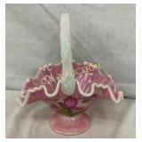 9" FENTON ARTIST SIGNED BASKET