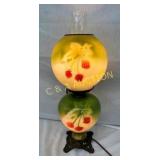 21" GONE W/ WIND VICT. HANDPAINTED TABLE LAMP