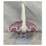 10" ARTIST SIGNED FENTON BASKET
