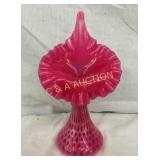 11" FENTON CRANBERRY TULIP VASE