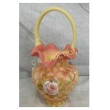 10" FENTON BERMESE ARTIST SIGNED BASKET