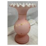 8" PINK SATIN GLASS VASE
