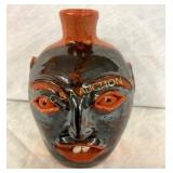 SIGNED BH (BILLY HUSSEY) FACE JUG W/ PORC. TEETH