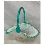 11" FENTON SILVERCREST HOBNAIL BASKET