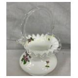 7" FENTON ARTIST SIGNED BASKET