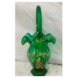 11" FENTON ARTIST SIGNED CARNIVAL BASKET