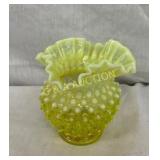 5" FENTON VASOLINE HOBNAIL VASE