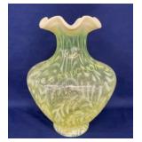11" FENTON VASOLINE CARNIVAL VASE