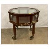 UNUSUAL FLOOR MODEL DISPLAY CASE W/BEVELED GLASS