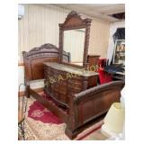 ORNATE 3PC. MAH. MODERN ASHLEY FURN. SUITE