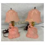 PAIR 12" MATCHING VINTAGE PARLOR LAMPS