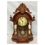 CARVED JENNY LEAN MANTLE CLOCK 16X24