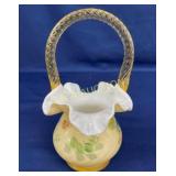 7" FENTON ARTIST SIGNED CARNIVAL BASKET