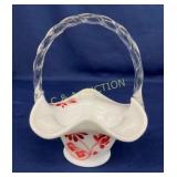 7" FENTON ARTIST SIGNED BASKET