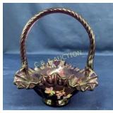 7" FENTON ARTIST SIGNED CARNIVAL BASKET