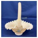 7" FENTON ARTIST SIGNED BASKET