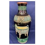 17"  HANDPAINTED GREEK EMB. POTTERY VASE