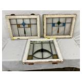 LOT (3) STAINED GLASS WINDOWS 20X22
