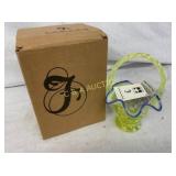 8" FENTON VASOLINE BASKET W/ ORIG. BOX