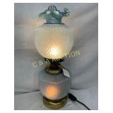 21" BLUE FENTON PARLOR LAMP
