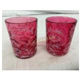 PAIR 4" FENTON CRANBERRY GLASSES