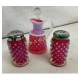 FENTON HOBNAIL CARNIVAL SHAKER, CRUIT