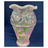 8" FENTON OPALESCENT ARTIST SIGNED
