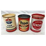(3) 1PD GREASE CANS STANDARD,KENDALL,VEEDOL