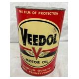 5QT. VEEDOL MOTOR OIL CAN W/ WINGS