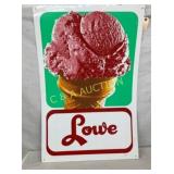 SST LOWE VERTICAL ICE CREAM SIGN 24X36