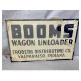 OLD STOCK SST EMB. BOOMS WAGON SIGN 17 1/2X11 1/2