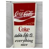 VERTICAL COKE ADDS LIFE SIGN 17X35 SELF FRAMED