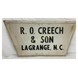 R.O CREECH & SON LAGRANGE NC SIGN 42X22