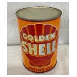1QT. SHELL GOLDEN MOTOR OIL CAN
