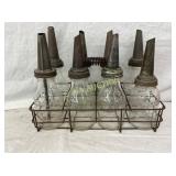 8 OIL RACK W/ EMB. JAY RHODES HAVOLINE BOTTLES