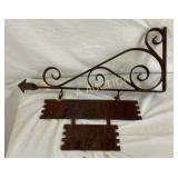 EARLY ORIG 26" SIGN BRACKET W/ PANELS 16X10