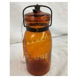 EARLY QT AMBER GLOBE JAR